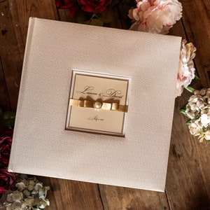 Rose Gold personalisiertes Hochzeitsalbum, großes Fotoalbum