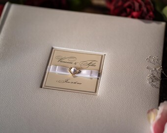 White Photo Album | Handmade Wedding Album | Guest Book | Anniversary Gift | Ivory Picture Keepsake