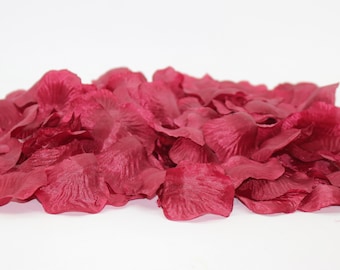 Seidenrosenblätter, künstliche Rosenblätter, bordeauxfarbene Rosenblätter, 140 Stück, schöne Box, Hochzeitsaccessoires, Blumenmädchenblätter, künstlich
