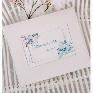 Small polaroid photo album - classic type, with flower watercolor personalization