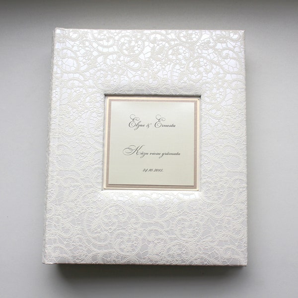 Personalized Photo album for 200 photos sized 4 x 6, Wedding Photo Album, perfect wedding gift, lace pattern cover album, white photo album