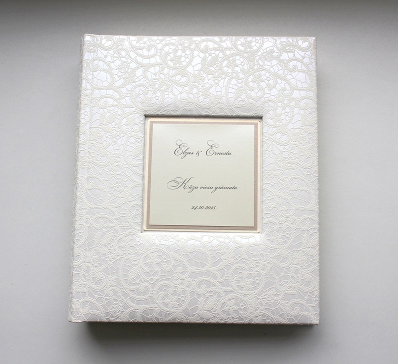Personalized Photo album for 200 photos sized 4 x 6, Wedding Photo Album, perfect wedding gift, lace pattern cover album, white photo album