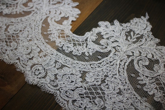 SAMPLE French Lace, White Lace Fabric, White Lace Material, Lace Fabric  Wedding, Lace Trim Veil, Spain Style Lace Trim -  Norway