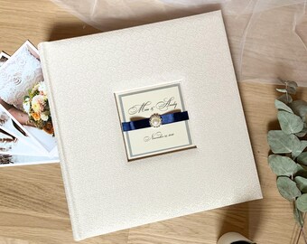 Handmade Wedding Album | Creame Cover, Pearl Detail, Cream Pages, Keepsake Book