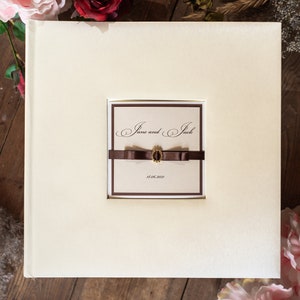 Grande album fotografico di nozze personalizzato a colori bianchi, Regalo per coppia