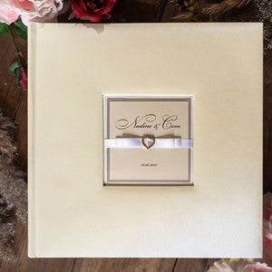 Grande album fotografico di nozze personalizzato a colori bianchi, Regalo per coppia
