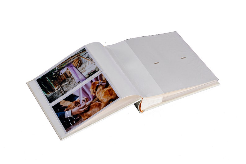 4x6 photos White wedding Album Luxury Wedding Photo Album with clear pockets
