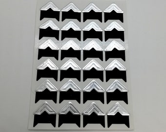 SILVER Photo album corners, photo corner, Photo corner sticker, Photo corners, 120 pcs, Photo album sticker, DIY, photo ideas, 5 sheets
