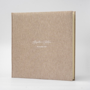 Álbum de fotos hecho a mano con tapa de lino