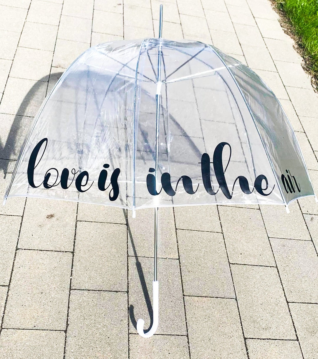 Clear PVC Umbrella With Inscription Parasol for Couple, Clear Parasol