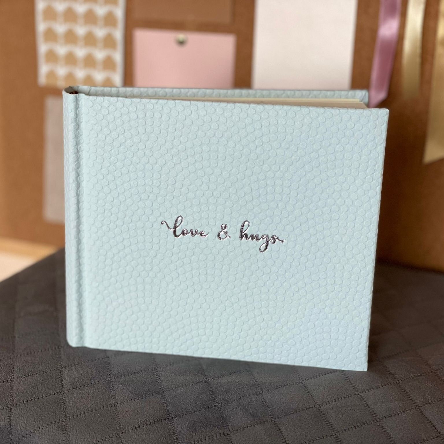 Lovely photo album for family, Light blue baby book, Picture book for 4x6
