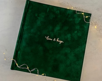 Velvet Slip In Photo Album with Inscription LOVE & HUGS