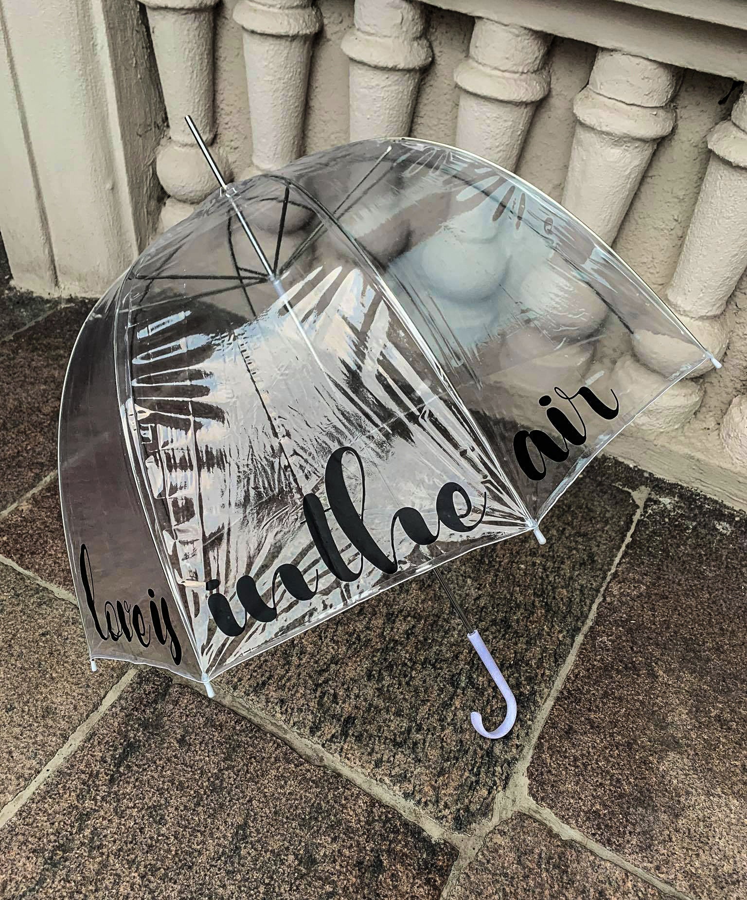Clear PVC Umbrella with inscription parasol for couple Etsy