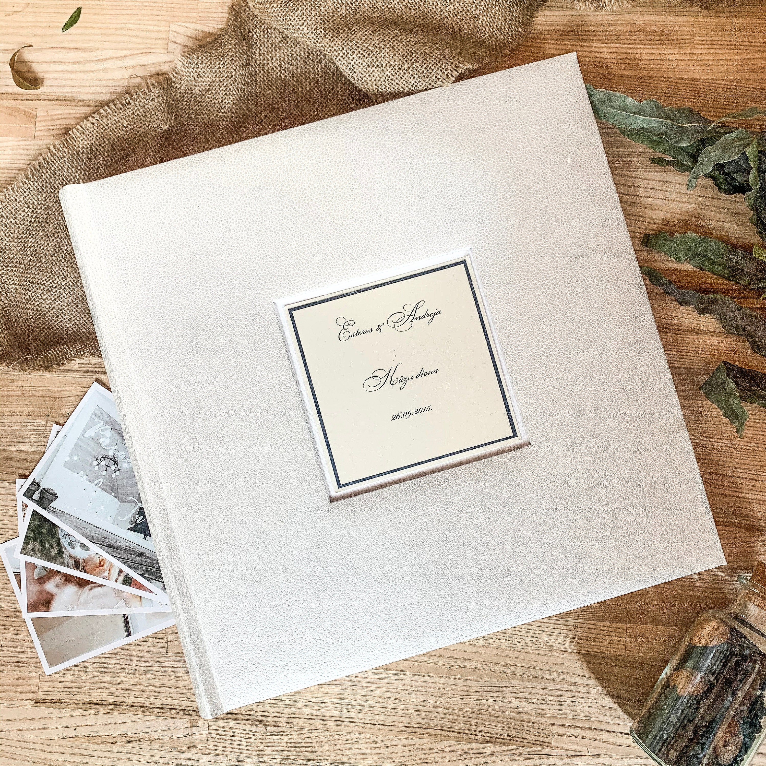 Monogram Wedding Photo Album, Personalized Photo Book, 5x7