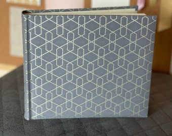 Grey photo album with rhombus pattern, Picture book for family, Housewarming guest book