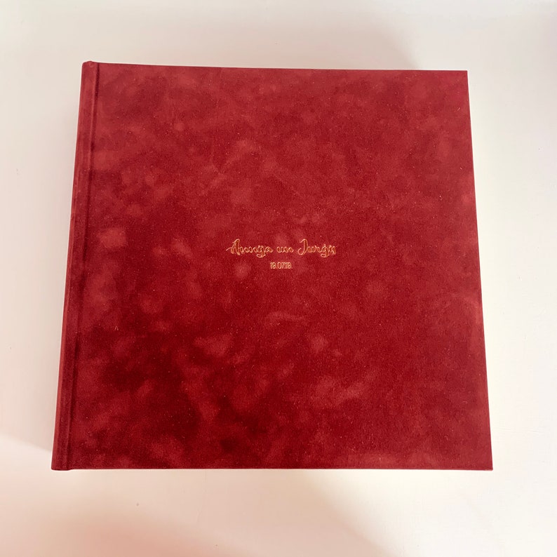 Large velvet burgundy photo album with personalized engraving Etsy