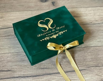 Wedding Memory Box with gold personalization