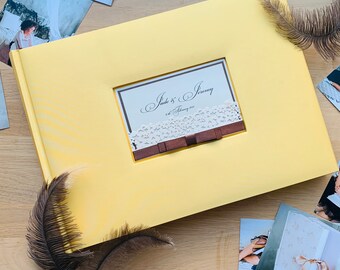 Gelb schwarze Seiten Fotoalbum - Reise Scrapbook - Schwarze Blätter für deine Erinnerungen