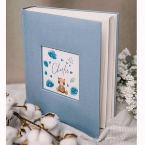 Blue photo album for 200 pictures, Kids photo album, personalized photo album for 4 x 6 photos