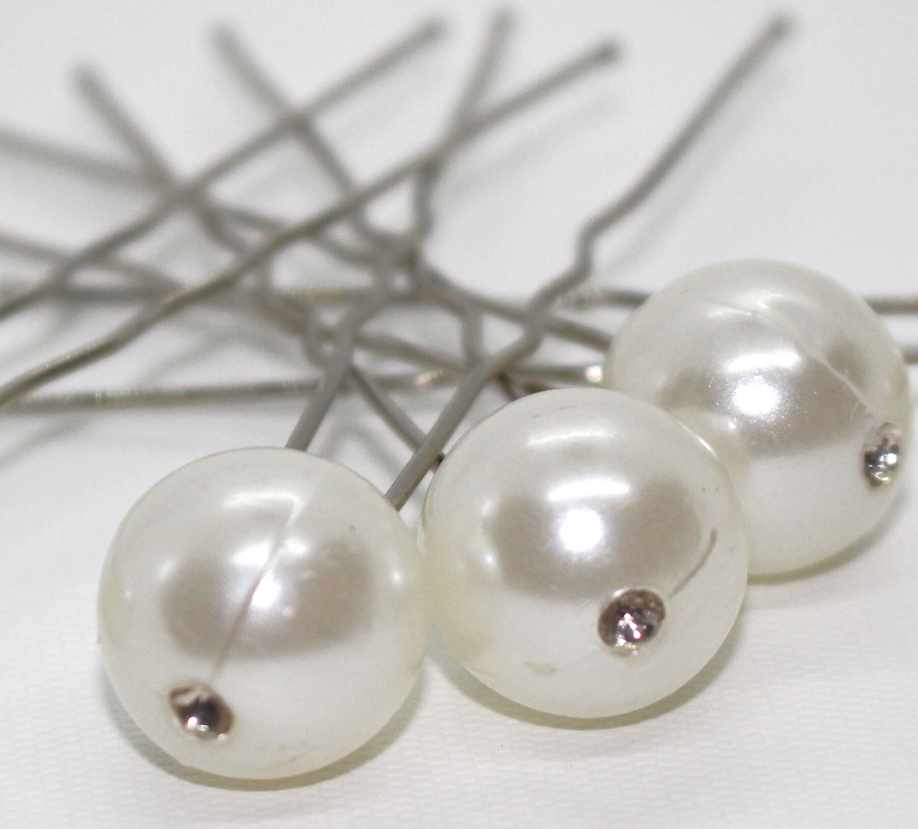 BHLDN Pearl and Crystal Hair Pin - White Hair Pins - TheMillenniumBride – The Millennium Bride main image 2