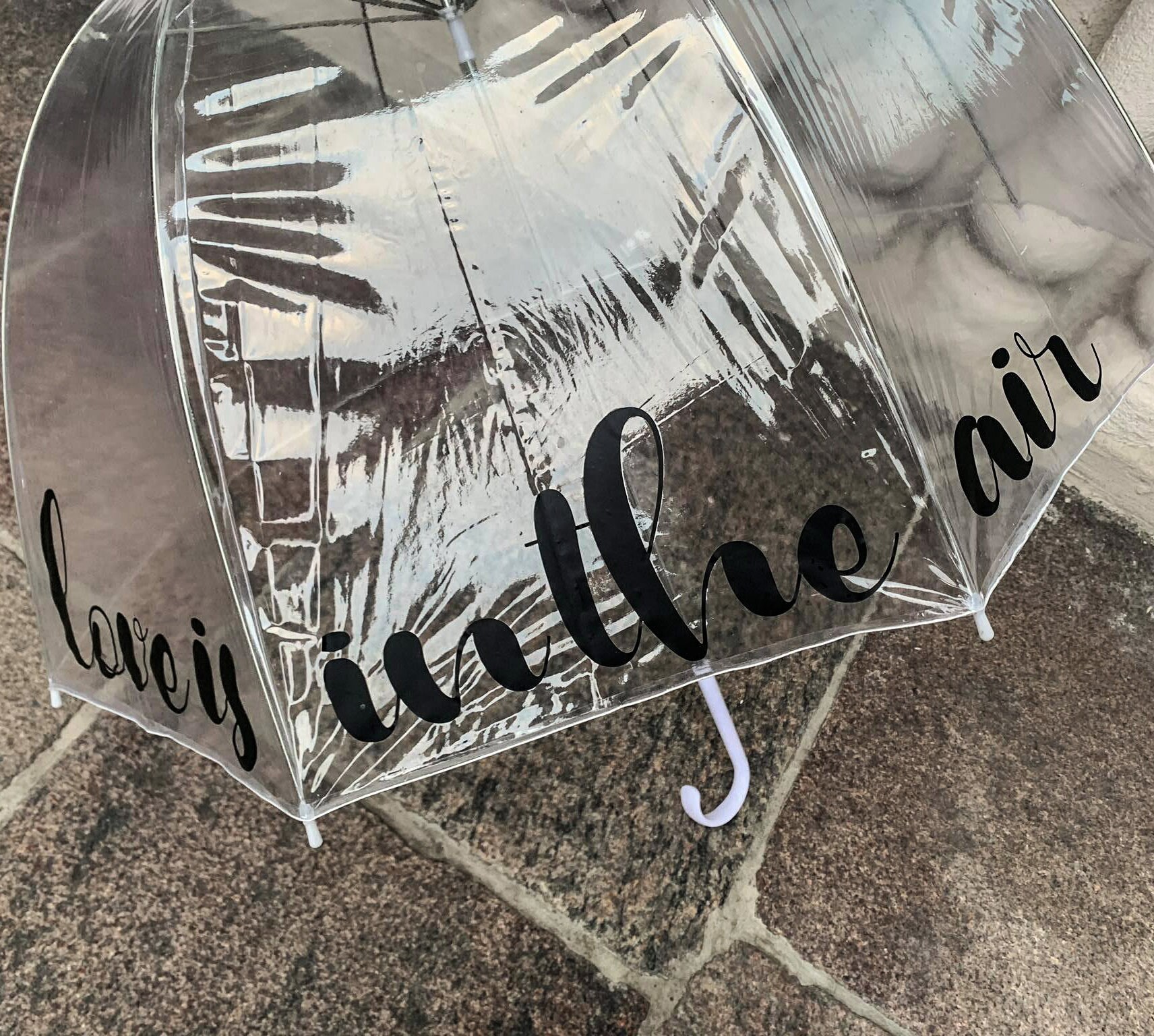 Clear PVC Umbrella with inscription parasol for couple Etsy