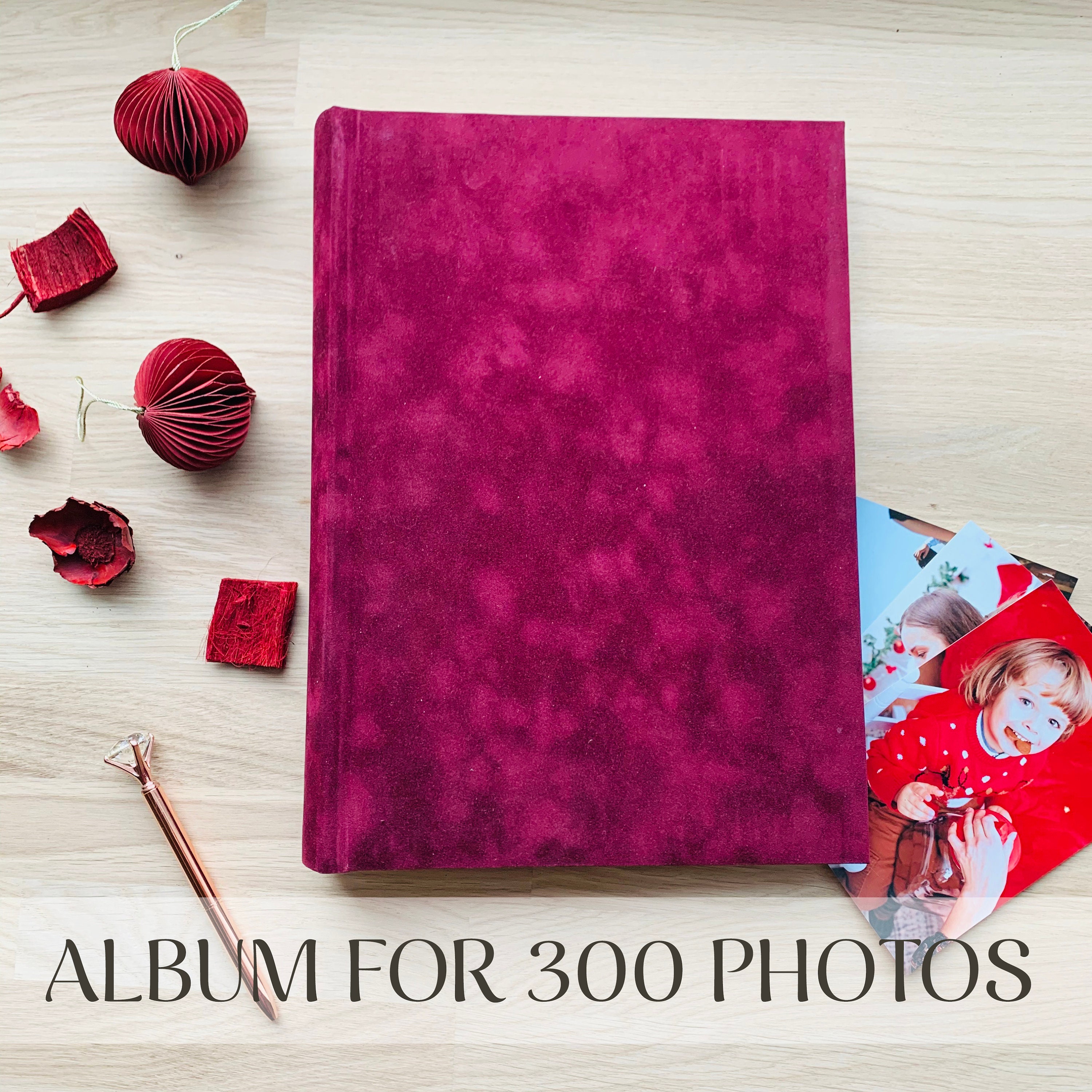 Slip in Photo Album for 200 4x6 or 5x7 Photos, Personalised Velvet Photo  Album With Sleeves 