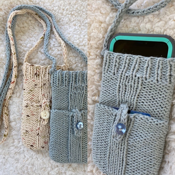 Crossbody knitted Iphone, Samsung case with card slot.