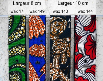 Ceinture Obi réversible wax - 8cm ou 10cm de large - 3 tailles - 200 tissus au choix - Idée cadeau originale et tendance