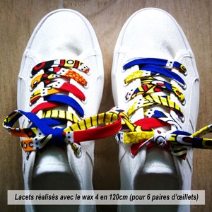 Pair of wax fabric laces - all lengths - nearly 300 fabrics to choose from - Unique designs - Original and trendy gift idea!