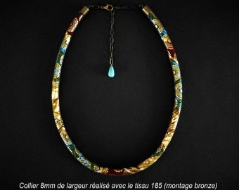 Verstellbare Halskette aus Wachs (Stoff 185) mit 8 mm Durchmesser – Finish in Schwarz, Bronze oder Gold – Einzigartiges Modell, trendiger Schmuck, originelles Geschenk