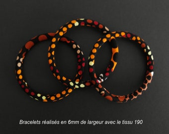 Bracelet flexible waterproof en wax (tissu 190) - 4 largeurs au choix - Modèles uniques - lavable - idée cadeau originale