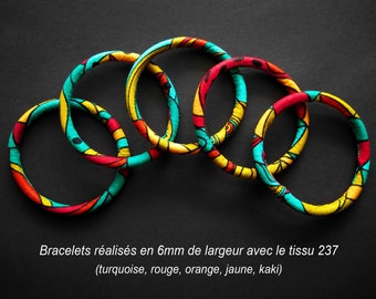 Bracelet flexible waterproof en wax (tissu 237) - 4 largeurs au choix - Modèles uniques - lavables - idée cadeau originale