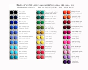 Plain stud earrings (6 sizes from 1cm to 3.2cm) - Attached by rod or clip - Gift idea for women/girls/men - Unisex