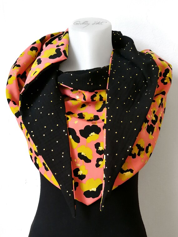 Maxi Chèche Woman Reversible Scarf Triangle Viscose Pink - Etsy
