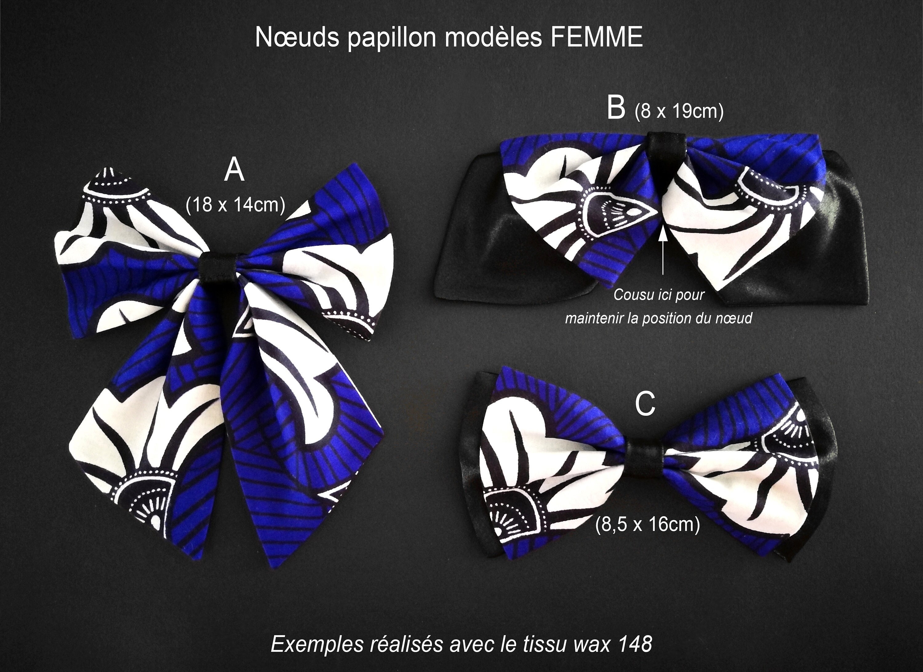 Noeud Papillon Femme à Clipser – Noir, Pré-noué, Ruban (neuf)