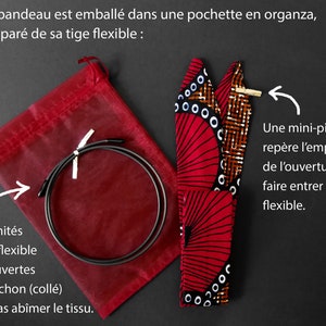 Bandeau cheveux ou ceinture à mémoire de forme Tige amovible 3 tailles adulte, enfant et tissus au choix Idée cadeau image 9