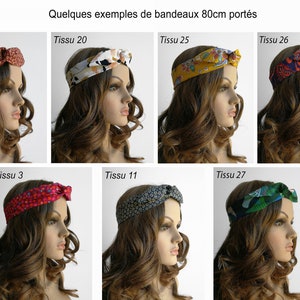 Bandeau cheveux ou ceinture à mémoire de forme Tige amovible 3 tailles adulte, enfant et tissus au choix Idée cadeau image 7