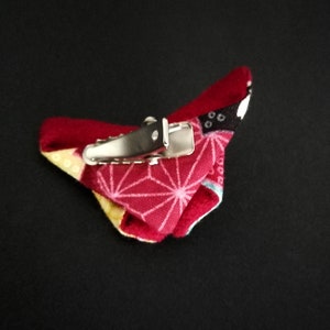 Pince à cheveux papillon origami Tissu imprimé japonais 2 tailles au choix Enfant / adulte mariage baptème cadeau anniversaire image 6