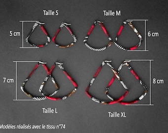 Créoles en wax - Forme triangle arrondi - Taille et tissu au choix - Réalisation à la commande - Modèles uniques, idée cadeau tendance