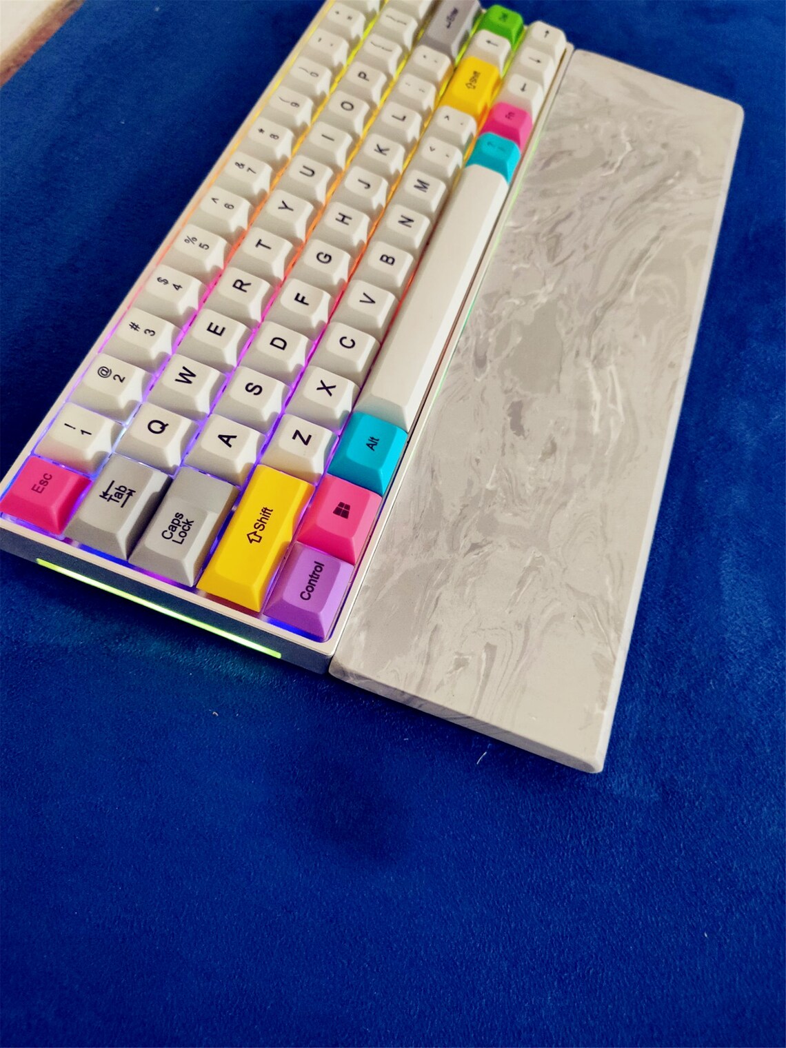 White Marble Resin Keyboard Wrist Rest Cold touch Feeling Etsy