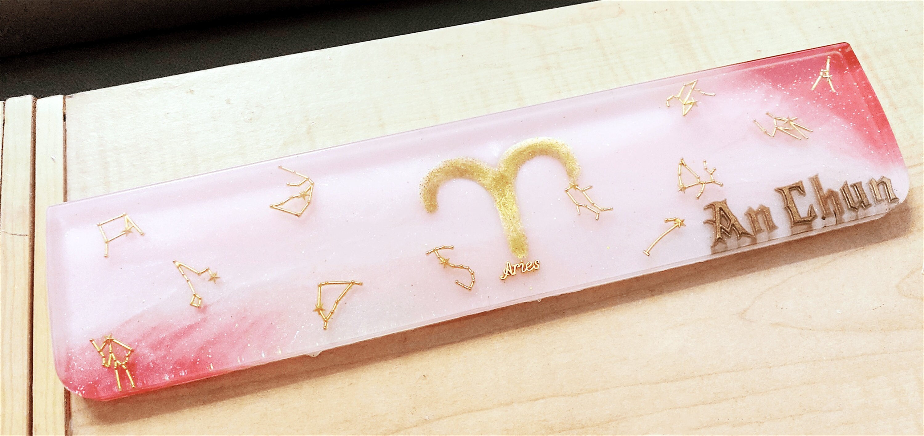 Cute Anime Artisan Keyboard Wrist Rest Epoxy Resin Art Name Etsy