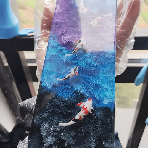 Handmade Colorful Koi Fish Resin Wrist Rest, Hand Rest, Artisan Resin keyboard Wrist Rests, Boyfriend Handmade Mechanical Gaming Gifts.