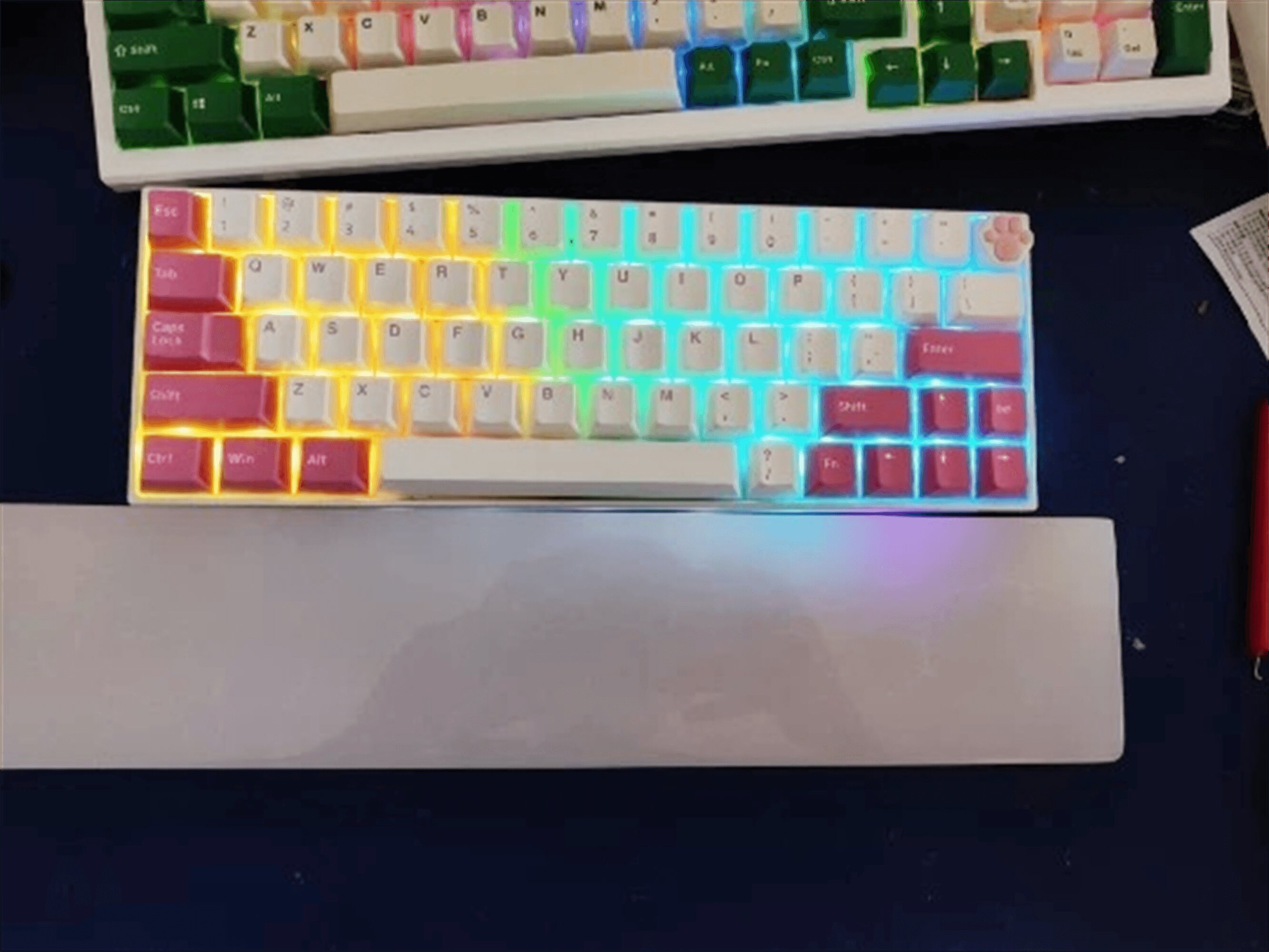 Pink Jade Stone Keyboard Wrist Rest Handmade Artisan Etsy