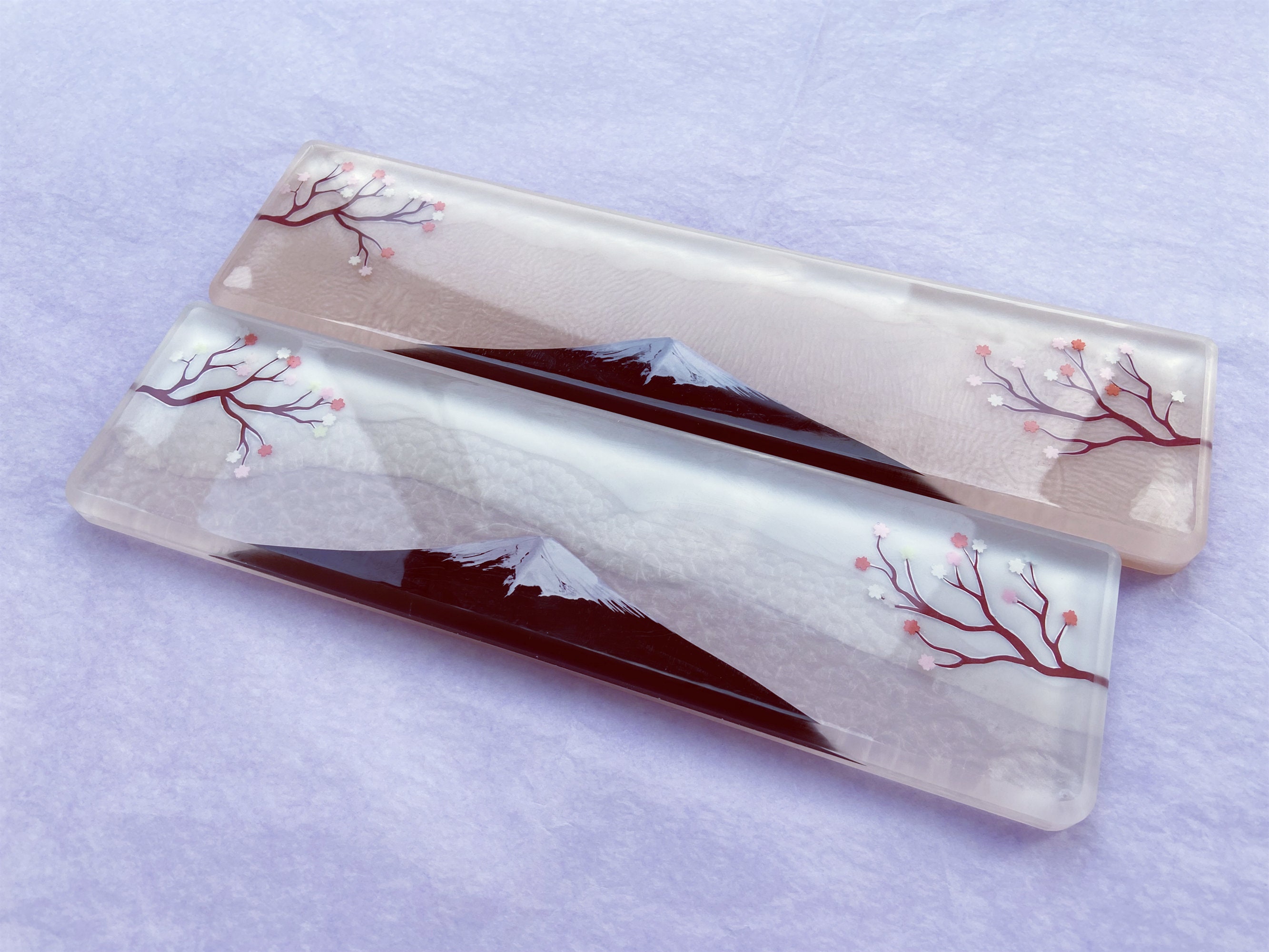 Pink White Sakura Wrist Rest Resin Artisan Keyboard Hand Etsy