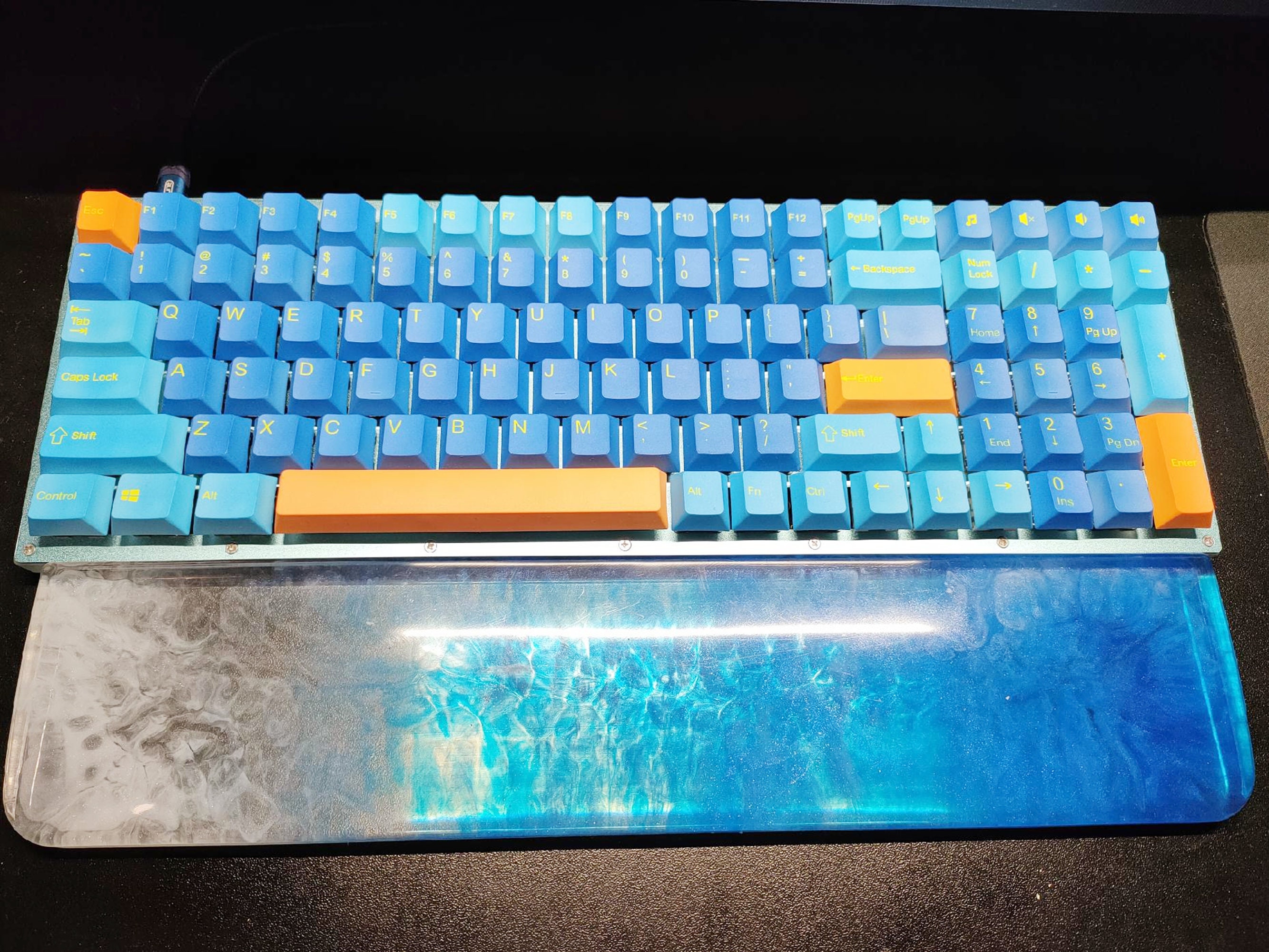 Colorful Resin Keyboard Wrist Rest Sunrise Artisan Resin Etsy