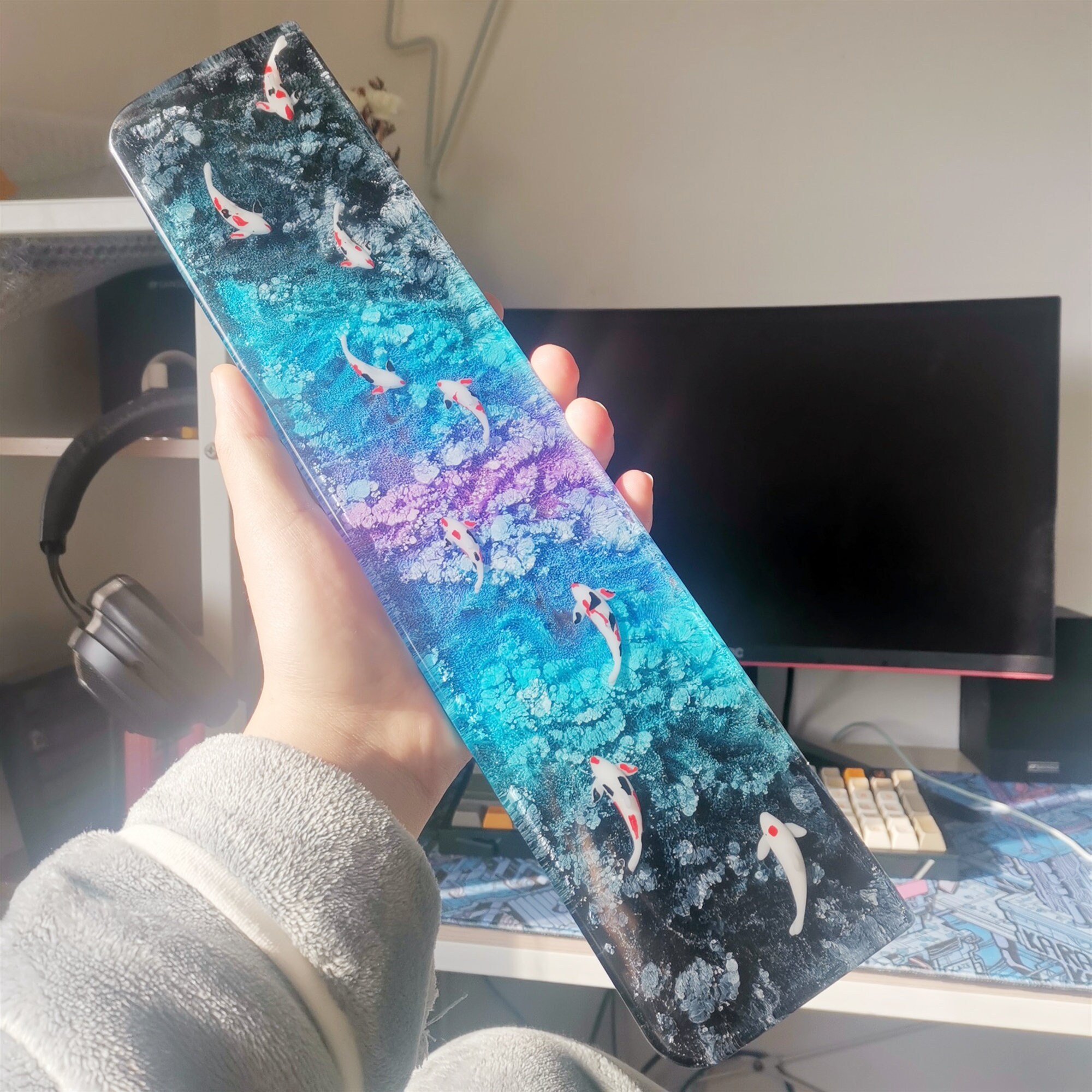 Handmade Colorful Koi Fish Resin Wrist Rest Hand Rest | Etsy