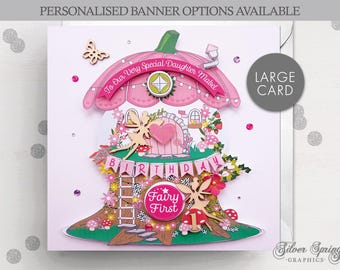 Personalised Fairy Birthday Card, Granddaughter Birthday Card, Niece Birthday, Daughter Card, 1st Birthday, Fairy First, Fairy Fourth
