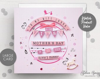 Personalised First Mother's Day Card, Baby Card, First time Mum Card, New Arrival, Daughter Card, Daughter in Law, First Mothers Day, Son