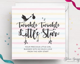 New Baby Card, Baby Girl Card, Granddaughter Birth Card, Niece Card, Baby Sister Card, Daughter Card, New Baby, Baby Girl, Pregnancy Card