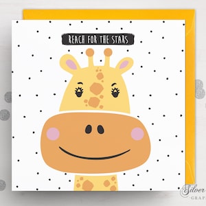 Liquidation, carte girafe, girafe, carte animal, carte porte-bonheur, carte bravo, carte mignonne, carte positivité, citation, carte d'illustration